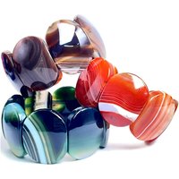 New Natural Stone Colorful Botswana Stripe Agate Petal Bracelet Men's Meditation Sports Fashion Charm Jewelry Gift