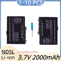 Rechargeable Battery Pack For Nintendo 2000mAh NDS DS Lite Replacement Battery with Screwdriver for NDSL DSL Battery for NDSL