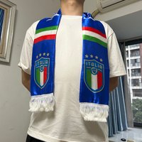 Italy Scarf 14x135cm Double-sided Printed Italy Flag Satin Italian Scarf Suitable for football,Sports Events