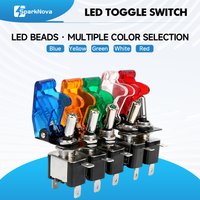 12V LED Rocker Toggle Switch SPST ON OFF Toggle Power Switch for Car Boat Marine Truck Trailer ATV UTV Ignition Light Waterproof