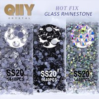 QIIY SS3-SS50 Kristall AB Schwarz Glas Strass Hot-fix Flatback Eisen Auf Steine Für Hochzeit Kleid Stoff Kleidung Dekoration