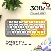 AJAZZ 308I Wireless Keyboard Bluetooth/2.4GHz Typewriter Retro Round Keycap Portable 84 Keys Smart Power saving for PC/Mac