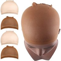 Top Stocking Wig Cap Hair Net For Weave 2pcs Hair Wig Nets Black Brown Stretch Mesh Wig Cap For Making Wigs Free Size