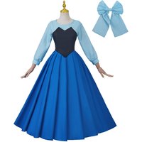 Adult Anime Mermaid Ariel Princess Cosplay Costumes Long Sleeved Waist Princess Gown Dress Girls Stage Performance Party Costume