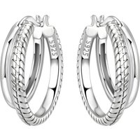 CYCUFF S925 Sterling Silver Minimalist Double Loop Earring Hoop Earring Women Jewelry Original Trendy Anniversary Gift