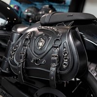 1pair Universal Motorcycle Retro Tool Bag PU Leather Saddlebag Motorcycle Saddlebag Side Bag Punk Style Moto Bag Multifunctional image 4