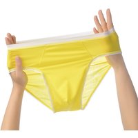 Men's Ice Silk Breathable Comfortable Briefs Mid-Rise Shorts Skin-Friendly Soft Youth Panties Toe Men's 5177