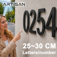 25-30CM Large House Number Sign Acrylic Address Plaque Outdoor Modern Floating Numbers Letters 0-9 Home Hotel Street Door Decor