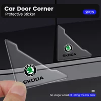 Suitable for Skoda Octavia Rapid Kodiaq Karoq Fabia door corner cover anti-collision transparent adhesive rubber accessories
