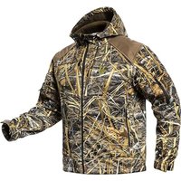 VOTAGOO Quiet Hunting Jacket Softshell Fleece Lined Camouflage Hoodie Coat for Men Outdoor Hunting Gear Clothing