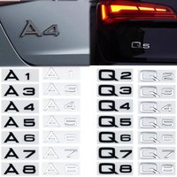 3D ABS For A1 A3 A4 A5 A6 A7 A8 Q2 Q3 Q4 Q5 Q6 Q7 Q8 Letters Emblem Car Rear Boot Trunk Badge Sticker Decals Accessories