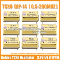 Gold Plated TCXO DIP-14 1M 8/10/16/20/24/25/30/32/40/48/60/100MHZ Golden Rectangular Temperature Compensated Crystal Oscillator