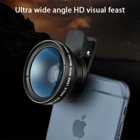 3 in1 Fisheye Lens Wide Angle Macro Camera Lens for iPhone 16 15 13 11 Macro Fish Eye Len for Smartphone Lenses with Phone Clip