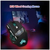 Laptop Computer Ergonomic Mice Silent Wired Gaming Mouse 7 Button Backlit 5500 DPI Adjustable Optical PC Gamer Mice