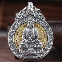 Twelve Zodiac Protecting Buddha Pendant For Men Jewelry Blessing Avalokitesvara Amitabha Samantabhadra Amulet Necklace Lady Gift