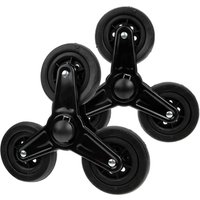 2x Foldable Shopping Cart Wheels Spare Parts with Metal Bracket Lightweight Wheel Diameter 9.5cm Black Accessory Anti Slip