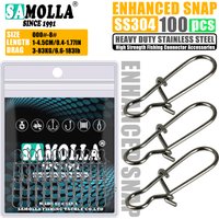100pcs/bag Strong Lures Connector Snap Stainless Steel Fishing Accessories Connector Pin Solid Ring Pike BaitsTtool Fish Hook