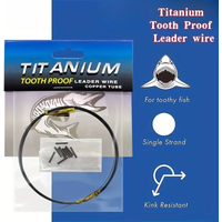 SEAWOL 1pc Titanium Leader 10ft Kit – Bite-Proof with Sleeves, 15-44lb for Saltwater Fishing