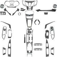 Carbon Fiber For Ford Fiesta 2011- Air Vent CD Window Control Panel Center Console Gear Dashboard Door Handle Sticker Accessory
