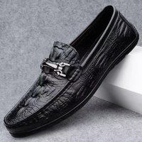 Mocassins en cuir véritable pour hommes, chaussures décontractées de luxe, flambant neufs, respirantes, à enfiler, noires, chaussures de conduite, grande taille 37-45