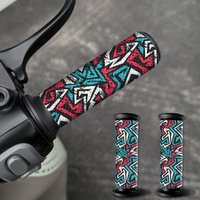 2PCS Geometric Motorcycle Grip Stickers Diamond Pattern Waterproof Anti Slip Sticker for Modified Electric Bicycles and Scooters