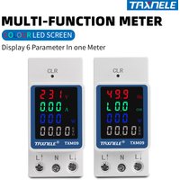 6IN1 AC Monitor 110V 220V 100A Spannung Strom Leistungsfaktor KWH Elektrische Energie Meter VOLT AMP Voltmeter Amperemeter Frequenz