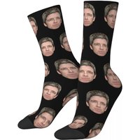 Hip-hop Noel Gallagher Grey Hair Basketball Socks Polyester Long Socks for Women Men Non-slip