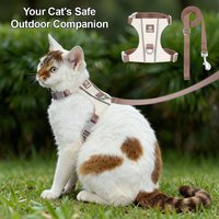 Cat Harness Leash Set Small Dog Escape Proof No Choke Lightweight Reflective Kitten I-Shaped Travel Water Resistant Pet Harness