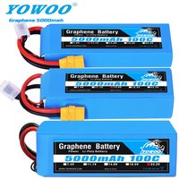 1 Stück Yowoo RC Graphen-Akku Lipo 2S 7,4V 3S 11,1V 4S 14,8V 5S 18,5V 6S 22,2V 5000mAh 3000mAh 2200mAh 100C XT60 Auto Hubschrauber