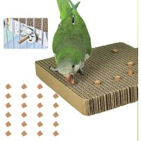 Bird Paper Parakeet Shredding Chewing Toys with cork Parrot Perch Platform Conure Foraging Toys Small Birds Cage Accessory S/L