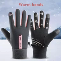AliExpress NONE Winter Gloves Men Women Cycling Bike Non-slip Thermal Fleece Cold-Resistant Wind Waterproof Warm Outdoor Running Skiing Mittens