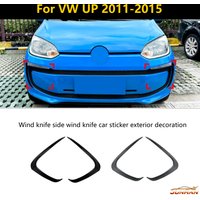 for Air Knife Front Fog Lamp Cover Light Hoods Glossy Black Or Carbon Fiber Look Body Kit For VW UP 2011 2012 2013 2014 2015