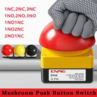 1/5/10 Pcs EFAK Mushroom Push Button Switch IP67 Watproof AC/DC Emergency Stop Self Reset Foot Pedal Hand Racket 1NO+1NC