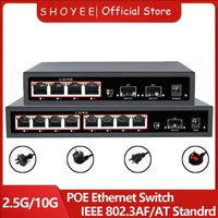 New POE RJ45 Ethernet Switch 2.5Gbe 10G SFP+ Multi-gig Network Switch with for Uplink Unmanaged Plug and Play,for IP Camera/NVR