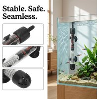 Fish Tank Heating Rod Adjustable Temperature Thermostat Heater for Aquarium Automatic Water Warmer Aquatic Accessories