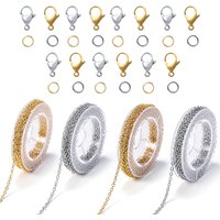 3m/roll Stainless Steel Multicolor Chain With Lobster Jump Ring Clasps Bulk Extension Chain For DIY Jewelry Bracelet Handmaking