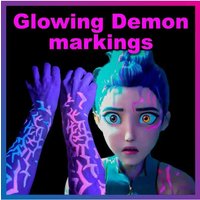 UV Glow Kpop Demon Hunters Temporary Tattoos - Rumi & Jinu Fluorescent Face & Body Art, Blacklight Party Cosplay Stickers Fans