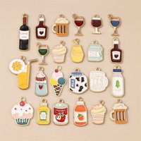 20pcs Cute Drink Charms Enamel Summer Ice Cream Popsicle Charms Pendants for Jewelry Making Necklaces Earrings DIY Crafts Supply