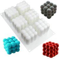 Candle Mold Silicone DIY Cubic Bubble Ball Square Sphere Resin Gypsum Ceramic Mold Halloween Decor Party Gift Home Art Craft