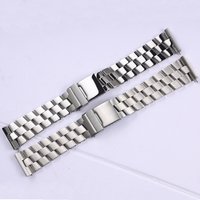 high quality 24mm brushed polished silver solid stainless steel watchband for Breitling Super Ocean Avenger strap metal bracelet