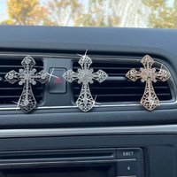 Metal cross car air outlet clip diamond decoration ten car air conditioning opening decoration car interior