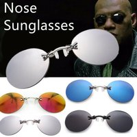 4Colors Clip On Nose Glasses Round Rimless Matrix Morpheus Sunglasses Mini Frameless Vintage Men Eyeglasses
