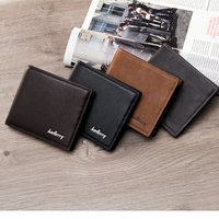 Men's Casual Short Korean Style Horizontal Ultra Thin Leather Wallet with Driving License Holder