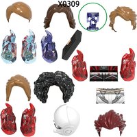 The Action Figures Book Helmet Weapons Pants Hair Parts Model Blocks MOC Bricks Set Gifts Toys For Children X0309