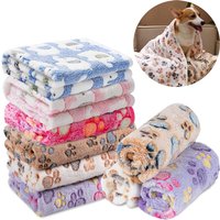 Dog Bed Mat Blanket Soft Fluffy Pet Blanket Cute Paws/Elephant Pattern Pet Travel Mat Warm Comfortable Blanket for Cat Dogs