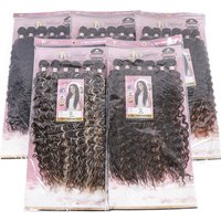 Julianna Synthetic Natural Curly Hair Bundles Super Long Hair Extensions Organic Fiber Water Wave Hair Weave Full to End
