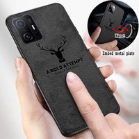 Klassische Tuch Fall Für Xiaomi Mi 14 13 13T 12 12T 11T Pro 9T 10T 11 Lite Poco F3 F4 F5 Pro Gebaut-in Magnet Deer Abdeckung Shell