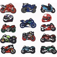 Racing Motor Shoe Charms for Crocs Accessories Kids Clogs Pins Boy Badges Men Jeans Women Decorations Buckle Shoes Accessories
