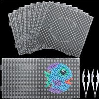 5mm Fuse Beads Pegboards Large Plastic Bead Pegboard Fuse Beads Boards with Beads Square Peg Boards Kit for Kids DIY Craft Beads
