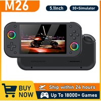 New M26 Handheld Game Console 5.1Inch IPS Screen 3D Retro RGB Video Player Support 30+simulators with 20000 Games Kids Gifts
